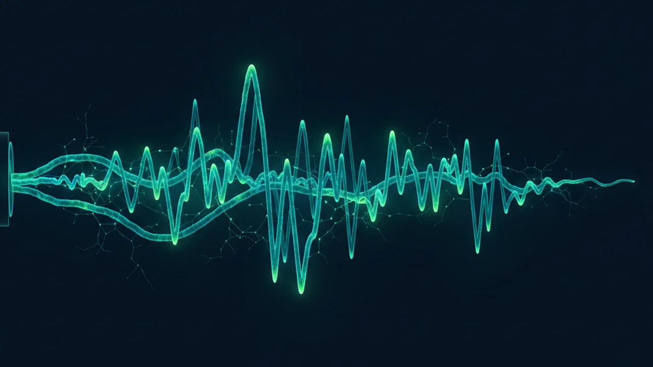 Raw nanopore signal traces streaming as data.