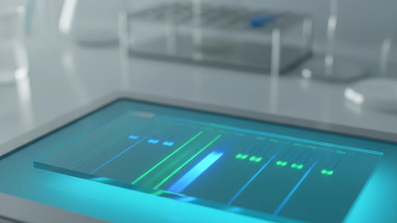 Visual gel image showing multiple lanes. The far-left lane contains a DNA ladder with distinct bands at known base pair sizes (e.g., 100 bp, 200 bp, 300 bp, 500 bp). A sample lane shows a clear, bright band aligned with the 300 bp marker band from the ladder, conceptually highlighting the third band from the bottom in the ladder.