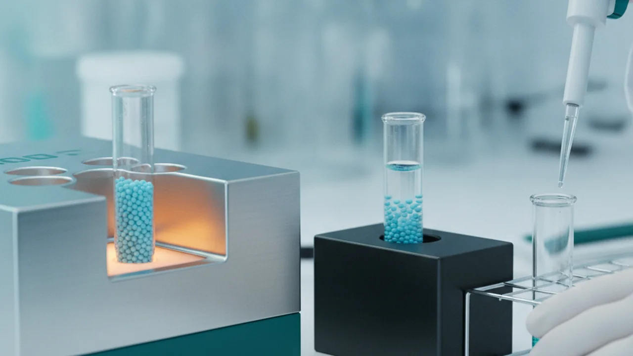 Beads resuspended in elution buffer, heated, then placed back on magnet. Clear liquid transfers to labeled tube.