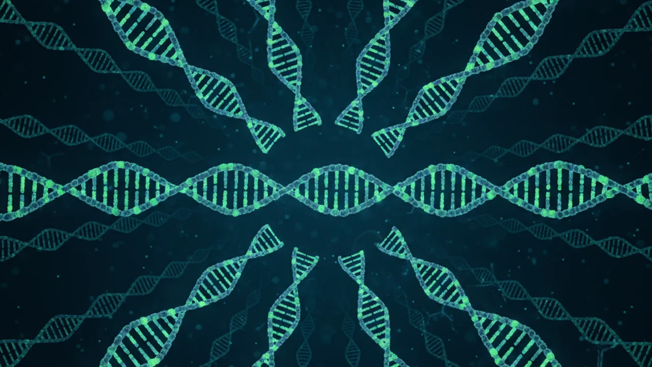 PCR copying one DNA helix into many identical copies.