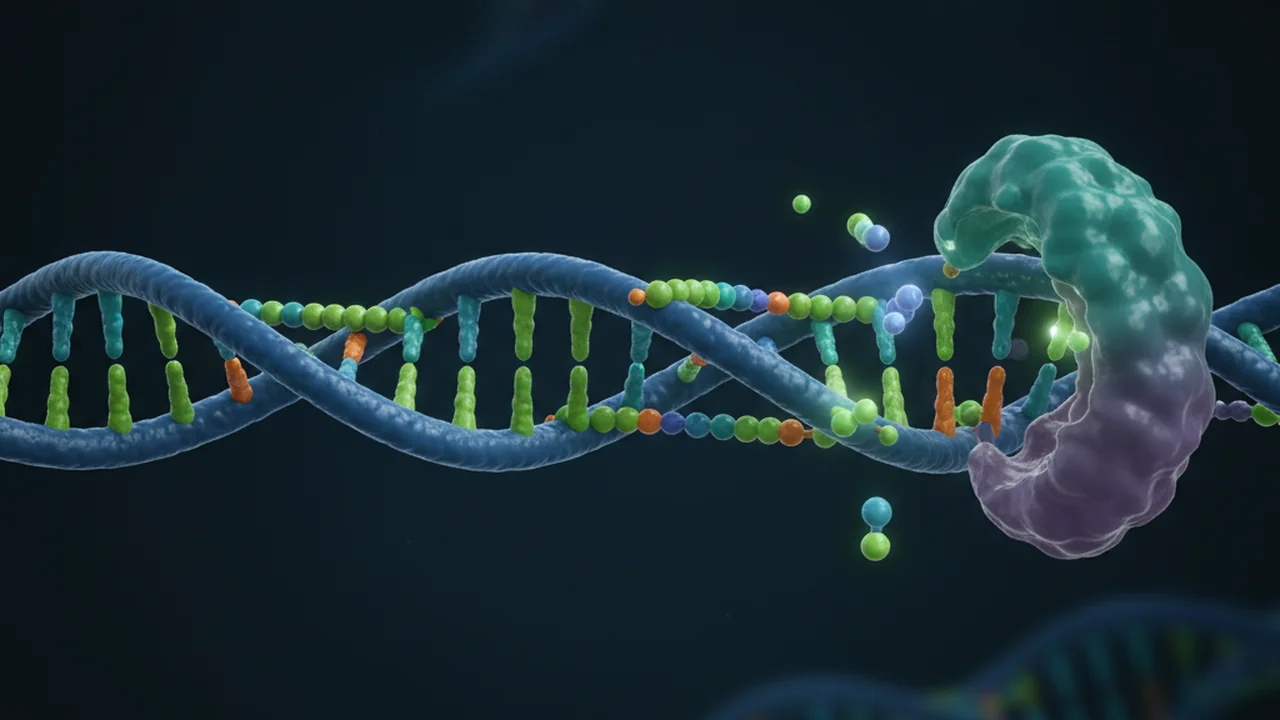 Primers annealing to a DNA template with polymerase ready to extend.