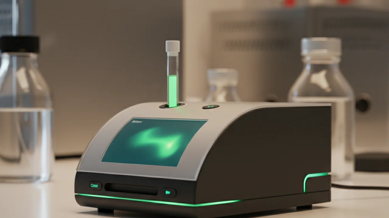 A Qubit fluorometer measuring the library concentration.