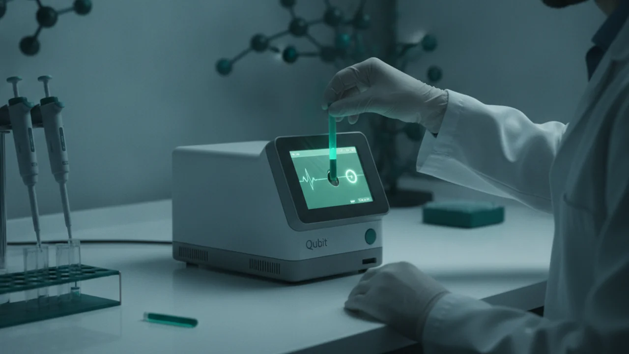 Reading the library concentration on a Qubit fluorometer.