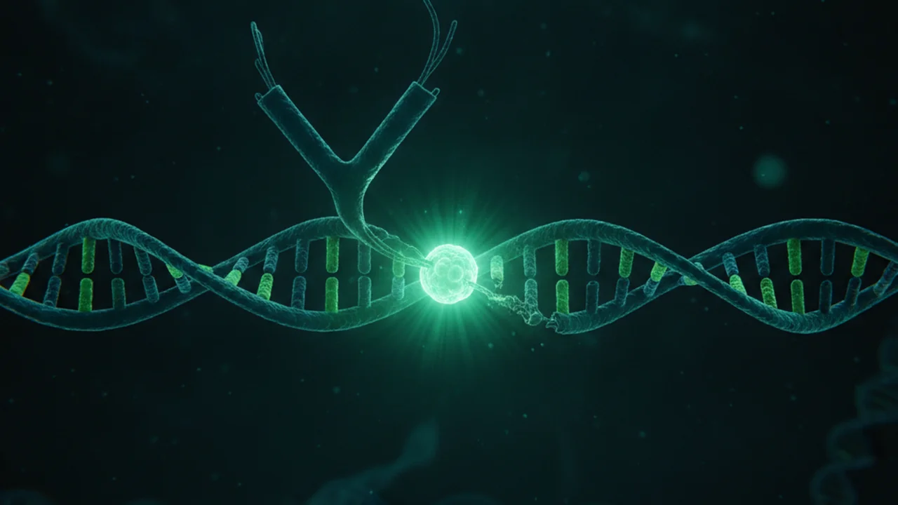 A ligase covalently linking a sequencing adapter to a DNA end.